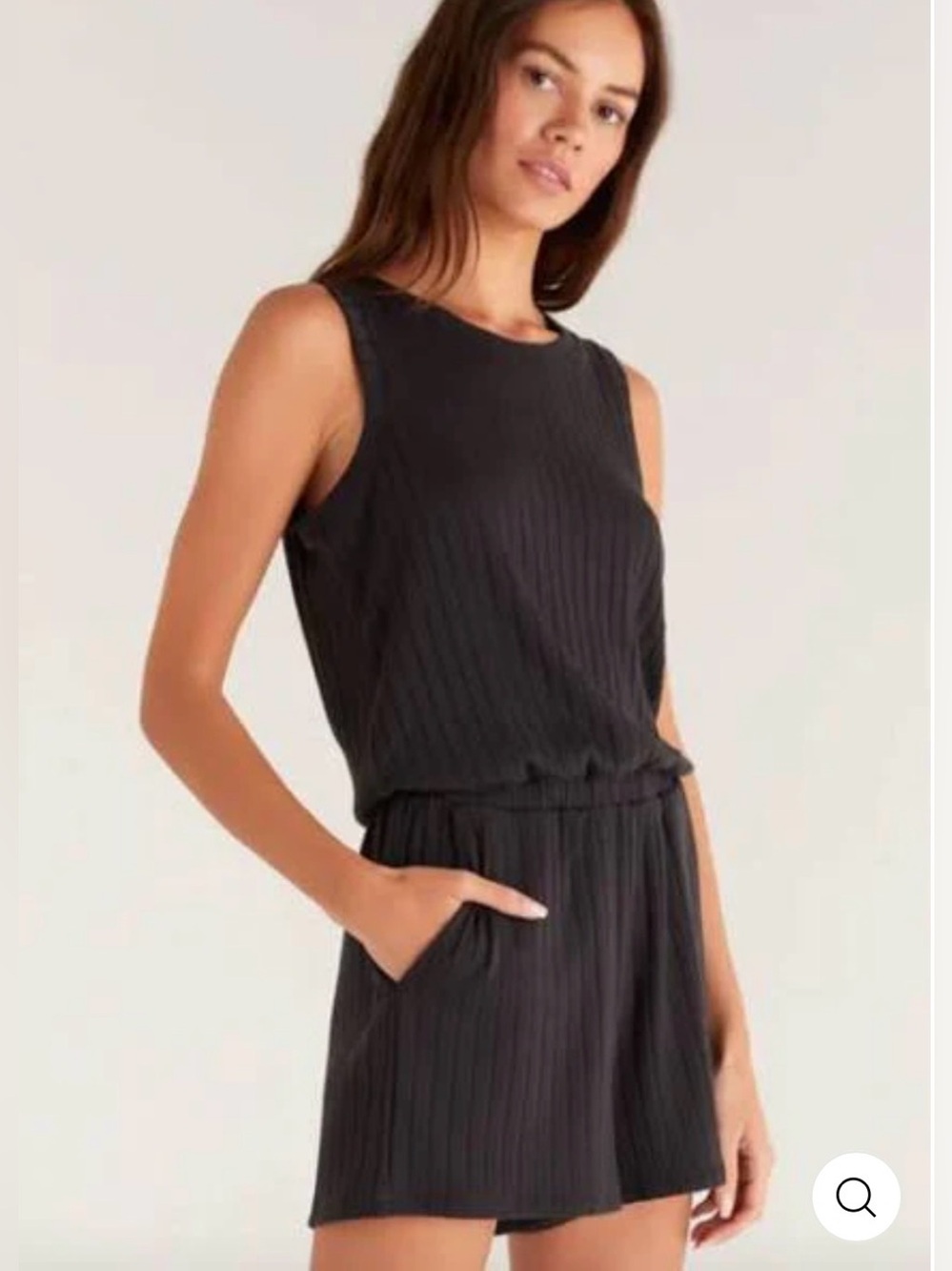Z Supply Kai Rib Romper Black sz Medium